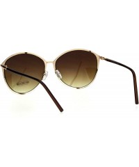 Butterfly Womens Designer Fashion Metal Rim Butterfly Diva Sunglasses - Gradient Brown - CX18HM6KI5A $9.57