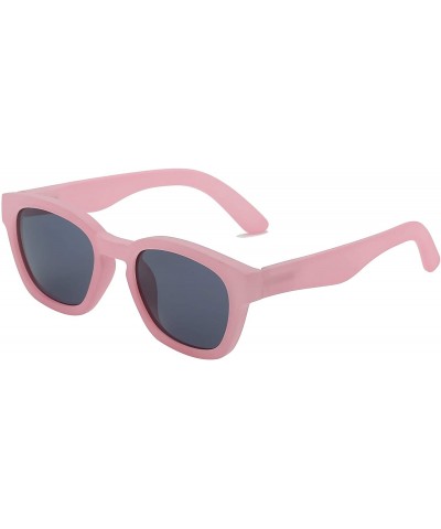 Oversized Round Horn Rimmed Keyhole Nose Bridge Sunglasses - Pink - C118TEC28LY $27.59