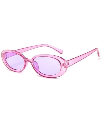 Oval Women Fashion Unique Sun Glasses Oval Shape Frame Sunglasses Sunglasses - Purple - C918S7RCIR2 $14.74