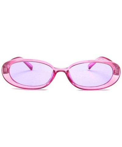 Oval Women Fashion Unique Sun Glasses Oval Shape Frame Sunglasses Sunglasses - Purple - C918S7RCIR2 $6.68