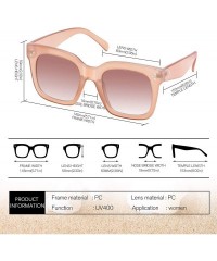 Oversized Classic Women Oversized Square Sunglasses for 100% UV Protection Flat Lens Fashion Shades - CM1994ERCYW $9.57