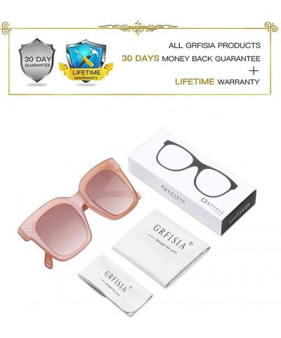 Oversized Classic Women Oversized Square Sunglasses for 100% UV Protection Flat Lens Fashion Shades - CM1994ERCYW $23.29