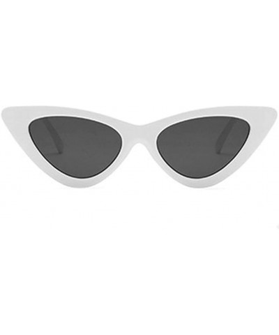 Cat Eye Women Girls Summer UV Protection Cat Eyes Sunglasses Mirrored Flat Lenses Eyeglasses - White - C918RKZDDZE $17.00