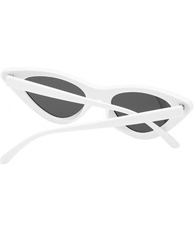 Cat Eye Women Girls Summer UV Protection Cat Eyes Sunglasses Mirrored Flat Lenses Eyeglasses - White - C918RKZDDZE $10.43