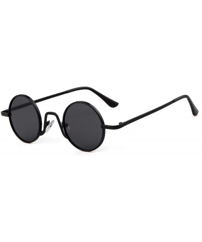 Round Retro Small Round Sunglasses for Men Women Vintage John Lennon Style Metal Frame - Black Frame/Grey Lens - CZ18KA6K7DE ...