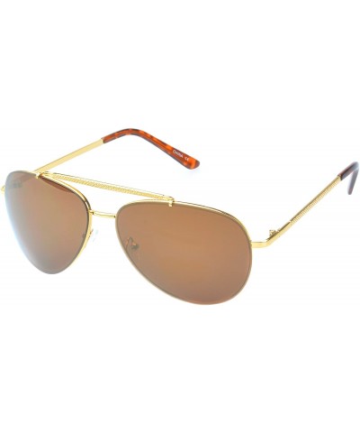 Aviator 'Danville' Double Bridge Aviator Fashion Sunglasses - Brown - C611ORPUB73 $10.07