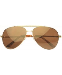 Aviator 'Danville' Double Bridge Aviator Fashion Sunglasses - Brown - C611ORPUB73 $10.07