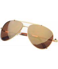 Aviator 'Danville' Double Bridge Aviator Fashion Sunglasses - Brown - C611ORPUB73 $10.07