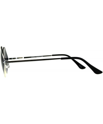 Square Diamond Shape Sunglasses Vintage Indie Fashion Shades Spring Hinge - Silver (Black) - CP18ENON373 $8.12