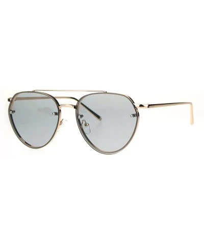 Aviator Womens Sunglasses Triangular Aviators Rims Behind Lens Color Lens UV 400 - Gold (Gray) - CP18644XK8X $22.03