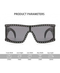 Square Oversize Square Rhinestones Sunglasses for Women and Men Unisex Vintage Flat Top Eyewear - C2 Gradient Gray - CW19843G...