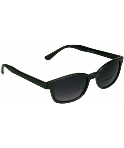 Square Bifocal Sunglasses Mens Motorcycle Riding Classic Square Plastic - Smoke Lens - CO11X3ABOGJ $24.71