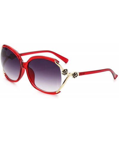 Oversized Polarized Sunglasses Flowers Protection Activities - Red - CO18TQX4EZ0 $34.04