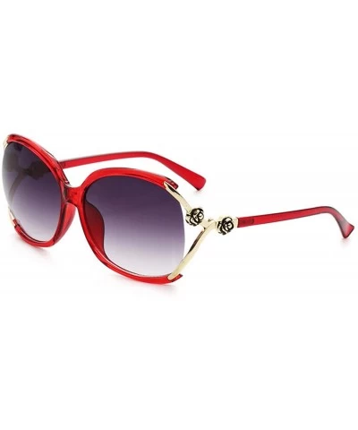 Oversized Polarized Sunglasses Flowers Protection Activities - Red - CO18TQX4EZ0 $34.49