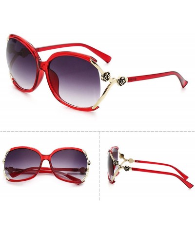 Oversized Polarized Sunglasses Flowers Protection Activities - Red - CO18TQX4EZ0 $34.49