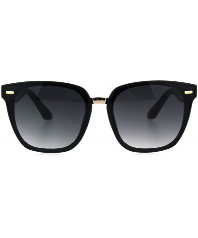 Square Womens Fashion Sunglasses Retro Stylish Square Frame Shades UV 400 - Black - CJ187Q4QMC5 $19.94