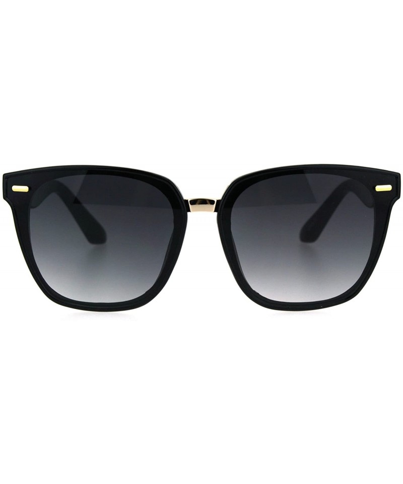 Square Womens Fashion Sunglasses Retro Stylish Square Frame Shades UV 400 - Black - CJ187Q4QMC5 $11.70