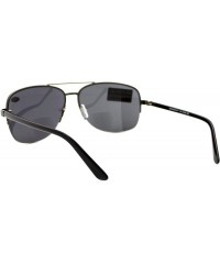 Aviator Bifocal Magnification Lens Sunglasses Mens Half Rim Aviator Tinted Reader - Gunmetal - C91854LYKZE $9.80