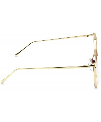 Cat Eye Sunglasses Cat Eye Fashion Mirror or Transparent Lens Love Punch Style - Large Clear/Pink - CU17YUECWCW $22.70