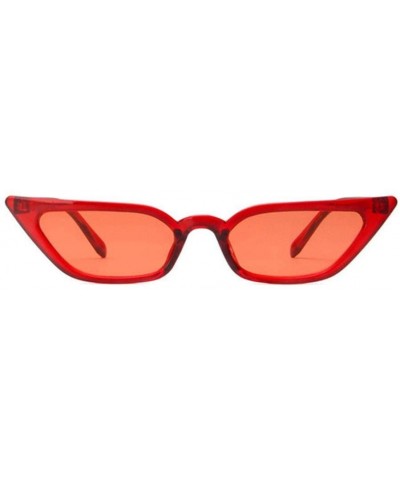 Cat Eye Sunglasses Vintage Transparent Glasses - Clear Red - C5190HG7DRY $16.07