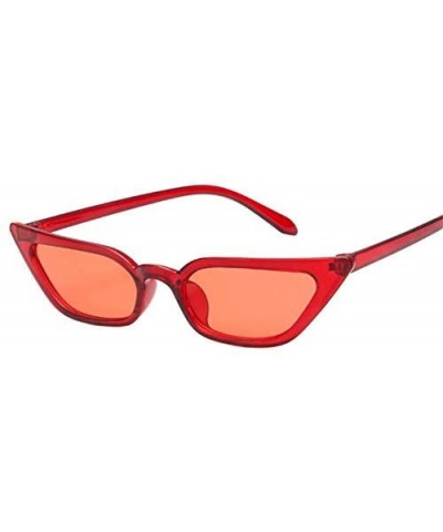 Cat Eye Sunglasses Vintage Transparent Glasses - Clear Red - C5190HG7DRY $16.07