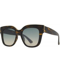 Cat Eye Large Classic Square Sunglasses for Women with Flat Lens UV400 Protection - Brown + Light Gradient - CO195Q0M7TL $10.31