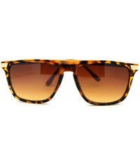 Square Flat Top Thin Square Frame Sunglasses Unisex Casual Fashion - Tortoise - CF1864QL8HX $10.04