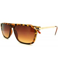 Square Flat Top Thin Square Frame Sunglasses Unisex Casual Fashion - Tortoise - CF1864QL8HX $10.04