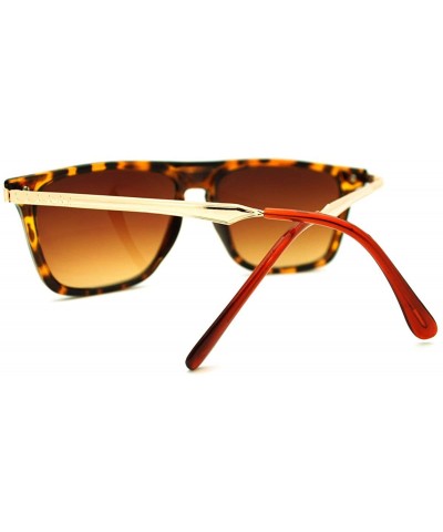 Square Flat Top Thin Square Frame Sunglasses Unisex Casual Fashion - Tortoise - CF1864QL8HX $10.04