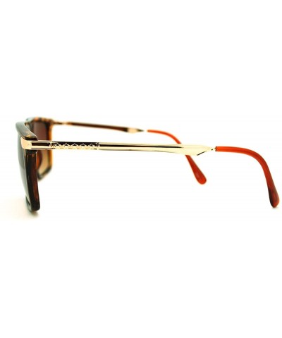 Square Flat Top Thin Square Frame Sunglasses Unisex Casual Fashion - Tortoise - CF1864QL8HX $10.04