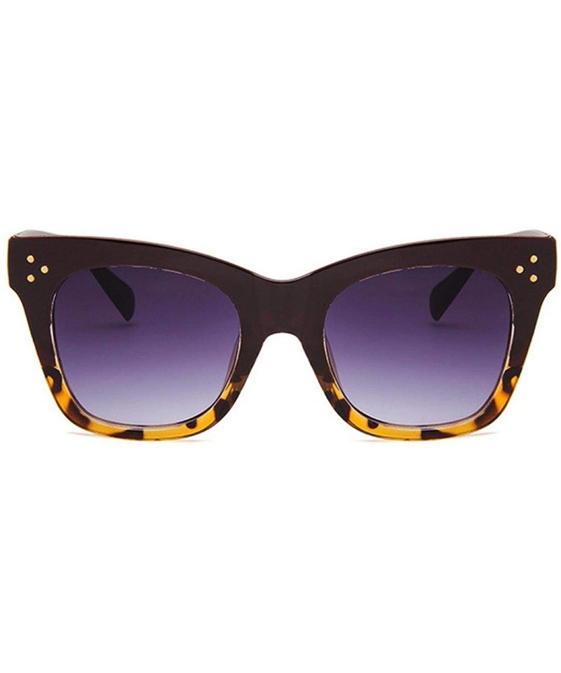 Aviator Fashion Square Sunglasses Women Accessories Rivets Sun Glasses Gradient Cateye Eyewear UV400 O163 - CP198ZQWM87 $31.94