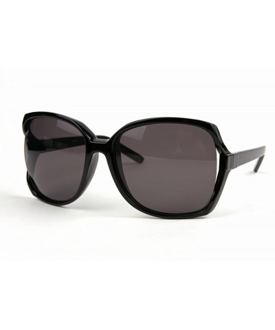 Oversized Retro Vintage Oversize Sunglasses P2143 - Black/Smoke Lens - CF11NZCYD8R $10.94