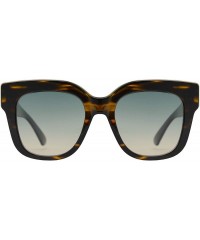 Cat Eye Large Classic Square Sunglasses for Women with Flat Lens UV400 Protection - Brown + Light Gradient - CO195Q0M7TL $25.61