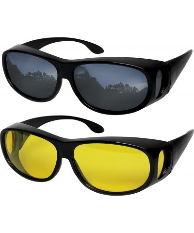 Oversized Fit Over Sunglasses Polarized Lens Wear Over Prescription Eyeglasses 100% UV Protection for Men and Women - CE18EKN...