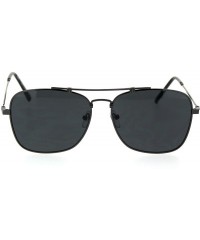 Square Mens Classic Rectangular Metal Wirerim Pilots Sunglasses - Black Smoke - CN18SYOD3ZG $12.59