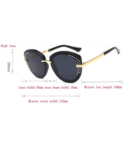 Aviator Fashion classic sunglasses - sunglasses women's anti-UV diamond sunglasses - E - CB18RT9DXO4 $31.45