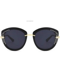 Aviator Fashion classic sunglasses - sunglasses women's anti-UV diamond sunglasses - E - CB18RT9DXO4 $31.45