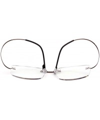 Square Memory Titanium Frameless Lightweight Reading Glasses Hingeless Flexibled Frames for Mens Womens - Silver - C418QRMIT0...