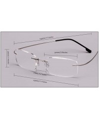 Square Memory Titanium Frameless Lightweight Reading Glasses Hingeless Flexibled Frames for Mens Womens - Silver - C418QRMIT0...