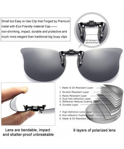 Cat Eye Polarized Cat Eye Clip On Sunglasses Over Prescription Glasses for Women UV Protection - Silver Flash - CL18QHK4AT5 $...