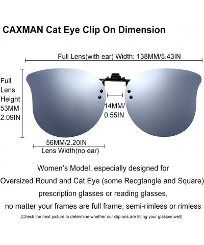 Cat Eye Polarized Cat Eye Clip On Sunglasses Over Prescription Glasses for Women UV Protection - Silver Flash - CL18QHK4AT5 $...
