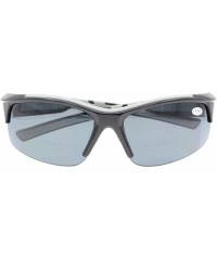 Sport Unisex Sports Bifocal Half Rimless Sunglasses For Running Fishing - Shiny Black - C218CKZCYN8 $20.56