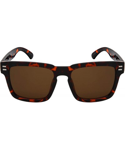 Square Designer Inspried Retro Vintage Square Sunglasses For Men UV Protection Microfiber Pouch Included - CY18UNSXOSU $7.85