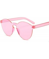 Oversized One Piece Love Heart Lens Sunglasses Women Transparent Plastic Glasses Style Sun FeClear Candy Color Designer - CQ1...