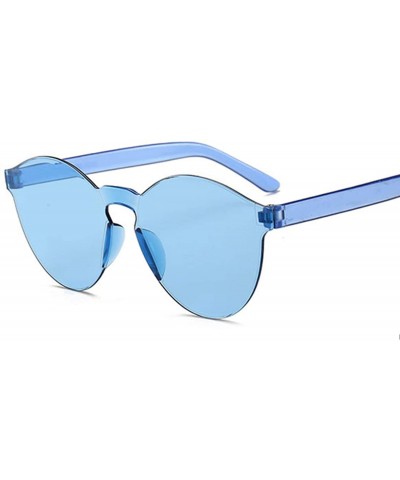 Oversized One Piece Love Heart Lens Sunglasses Women Transparent Plastic Glasses Style Sun FeClear Candy Color Designer - CQ1...