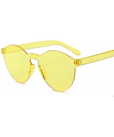 Oversized One Piece Love Heart Lens Sunglasses Women Transparent Plastic Glasses Style Sun FeClear Candy Color Designer - CQ1...