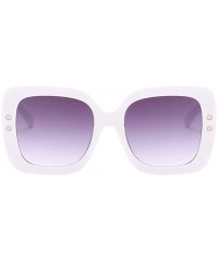 Square Unisex Sunglasses Fashion Bright Black Grey Drive Holiday Square Non-Polarized UV400 - White Grey - CI18RI0SC4H $6.77