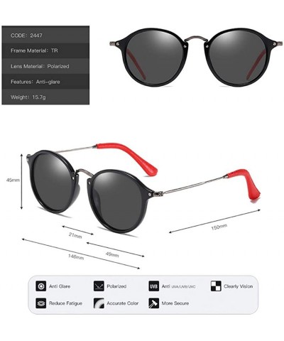Rectangular Round Sunglasses Polarized-Vintage Ultra Light Shade Glasses-Driving Eyewear - A - CZ190O99ZYZ $28.39