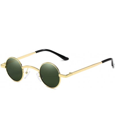 Round Unisex Sunglasses Retro Gold Grey Drive Holiday Round Non-Polarized UV400 - Gold - CR18R09I0AH $9.75