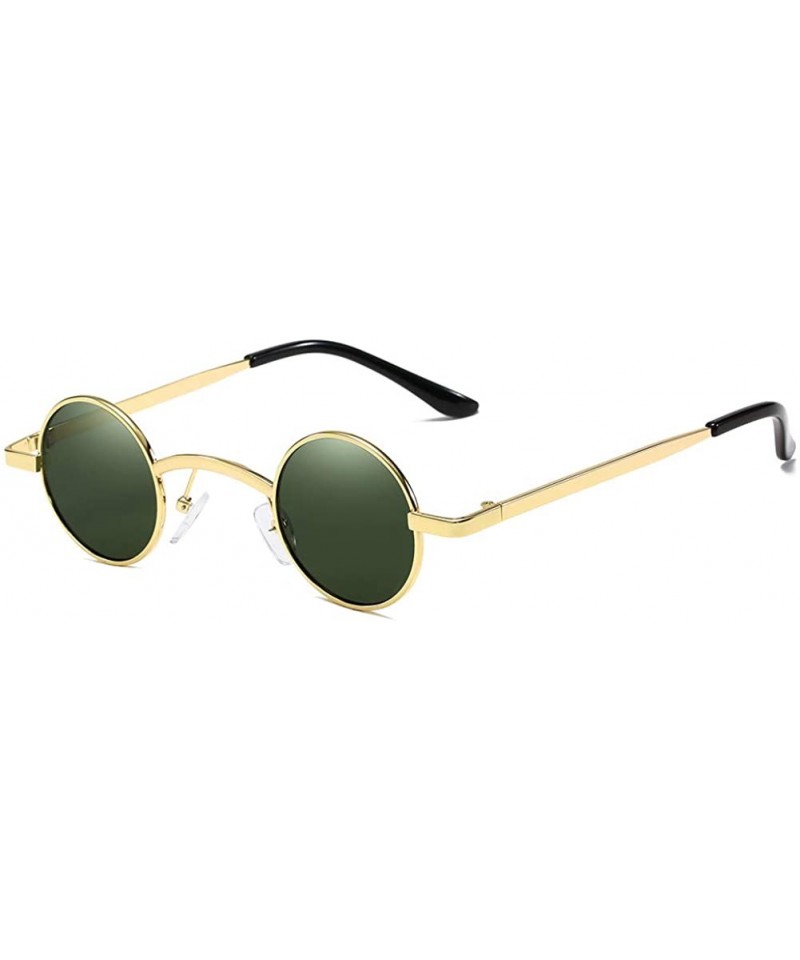 Round Unisex Sunglasses Retro Gold Grey Drive Holiday Round Non-Polarized UV400 - Gold - CR18R09I0AH $9.75